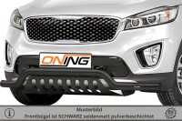 Frontbügel mit Unterfahrschutz für KIA Sorento III 2015-2018 SCHWARZ 70mm breit Gutachten