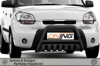 Frontbügel mit Unterfahrschutz für KIA Soul 2009-2014 SCHWARZ 60mm Edelstahl Gutachten
