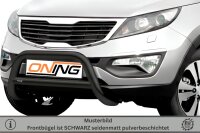 Frontbügel mit Querstreben für KIA Sportage 2011-2015 SCHWARZ 70mm Edelstahl Gutachten