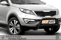 Frontbügel mit Querstreben für KIA Sportage 2011-2015 SCHWARZ 70mm Edelstahl Gutachten
