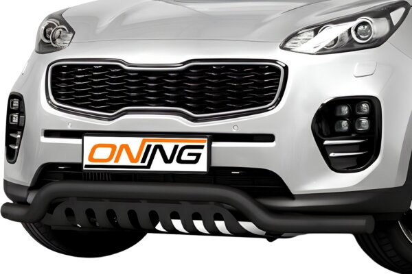 Frontbügel mit Unterfahrschutz für KIA Sportage 2015-2021 SCHWARZ 70mm breit Gutachten