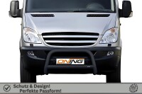 Frontbügel Querstreben für Mercedes Sprinter W906 2006-2018 SCHWARZ Ø70mm Gutachten