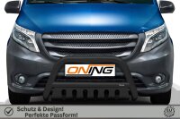 Frontbügel mit Unterfahrschutz für Mercedes Vito W447 2014-2020 SCHWARZ 70mm