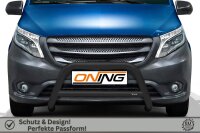 Frontbügel mit Querstreben für Mercedes Vito Kasten 2014-2020 SCHWARZ 70mm Gutachten