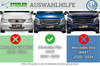 Frontbügel für Mercedes Vito W447 2014-2020 SCHWARZ 70mm Gutachten