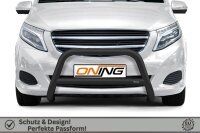 Frontbügel mit Querstreben für Mercedes V-Klasse W447 2014-2019 SCHWARZ 70mm Gutachten
