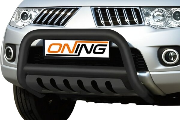 Frontbügel mit Unterfahrschutz für Mitsubishi L200 2006-2009 SCHWARZ 70mm Gutachten