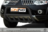 Frontbügel mit Unterbodenschutz für Mitsubishi L200 2009-2015 SCHWARZ 70mm Gutachten