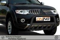 Frontbügel mit Unterbodenschutz für Mitsubishi L200 2009-2015 SCHWARZ 70mm Gutachten