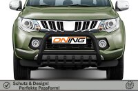 Frontbügel Unterbodenschutz für Mitsubishi L200 KJOT 2015-2019 SCHWARZ 70mm