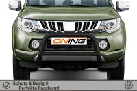 Frontbügel mit Querstreben für Mitsubishi L200 KJOT 2015-2019 SCHWARZ 70mm