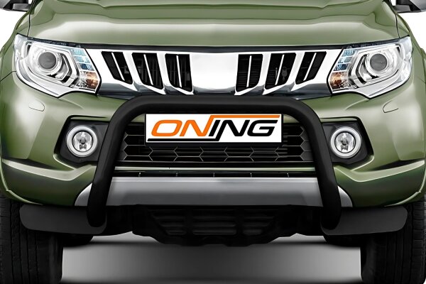 Frontbügel für Mitsubishi L200 KJOT 2015-2019 SCHWARZ 70mm Edelstahl Gutachten