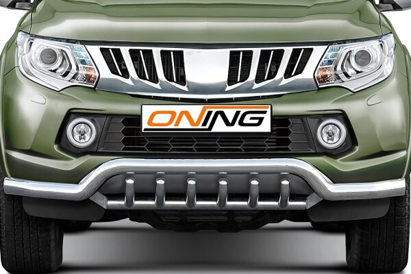 Frontbügel mit Unterbodenschutz für Mitsubishi L200 KJOT 2015-2019 70mm breit Gutachten