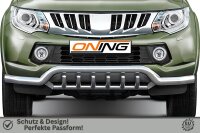 Frontbügel mit Unterbodenschutz für Mitsubishi L200 KJOT 2015-2019 70mm breit Gutachten