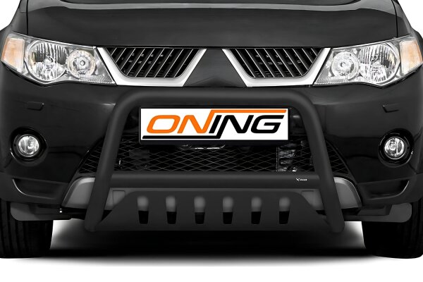 Frontbügel Unterfahrschutz für Mitsubishi Outlander II 2006-2010 SCHWARZ 60mm