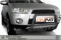 Frontbügel Unterbodenschutz für Mitsubishi Outlander II 2010-2012 SCHWARZ 60mm
