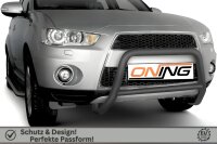 Frontbügel mit Querstreben für Mitsubishi Outlander II 2010-2012 SCHWARZ 60mm