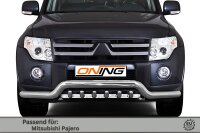 Frontbügel Unterbodenschutz für Mitsubishi Pajero V80 2007-2014 70mm breit