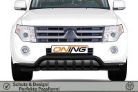 Frontbügel Unterbodenschutz für Mitsubishi Pajero V80 2007-2014 SCHWARZ breit