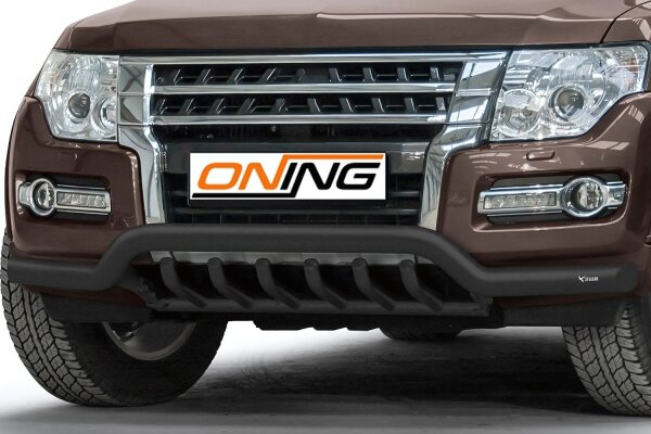 Frontbügel Unterbodenschutz für Mitsubishi Pajero V80 2015- SCHWARZ breit