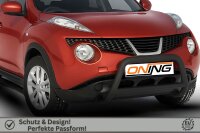 Frontbügel mit Querstreben für Nissan Juke 2010-2014 SCHWARZ 60mm Edelstahl Gutachten