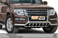 Frontbügel mit Unterbodenschutz für Mitsubishi Pajero V80 2015- 70mm breit