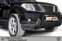 Frontbügel mit Unterbodenschutz für Nissan Navara D40 2005-2010 SCHWARZ 70mm