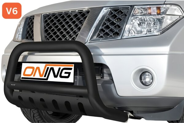 Frontbügel mit Unterfahrschutz für Nissan Navara D40 V6 2010-2015 SCHWARZ 70mm