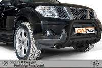 Frontbügel mit Unterfahrschutz für Nissan Navara D40 V6 2010-2015 SCHWARZ 70mm