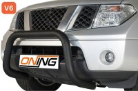 Frontbügel für Nissan Navara D40 V6 2010-2015 SCHWARZ 70mm Edelstahl Gutachten