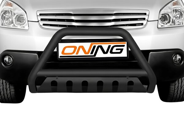 Frontbügel mit Unterfahrschutz für Nissan Qashqai 2007-2010 SCHWARZ 60mm