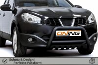 Frontbügel mit Unterfahrschutz für Nissan Qashqai 2007-2010 SCHWARZ 60mm