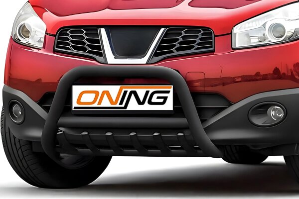 Frontbügel mit Unterbodenschutz für Nissan Qashqai 2010-2013 SCHWARZ 60mm