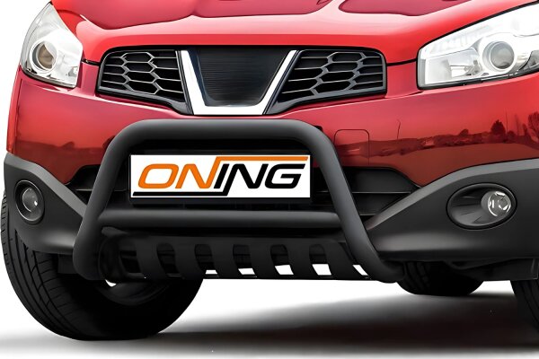 Frontbügel mit Unterfahrschutz für Nissan Qashqai 2010-2013 SCHWARZ 60mm Gutachten