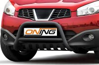 Frontbügel mit Unterfahrschutz für Nissan Qashqai 2010-2013 SCHWARZ 60mm Gutachten