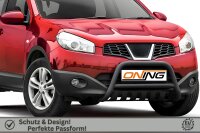 Frontbügel mit Unterfahrschutz für Nissan Qashqai 2010-2013 SCHWARZ 60mm Gutachten