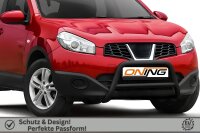 Frontbügel mit Querstreben für Nissan Qashqai 2010-2013 SCHWARZ 60mm Gutachten