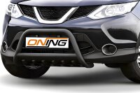 Frontbügel mit Unterbodenschutz für Nissan Qashqai II 2013-2017 SCHWARZ 60mm Gutachten