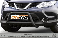 Frontbügel mit Unterbodenschutz für Nissan Qashqai II 2013-2017 SCHWARZ 60mm Gutachten