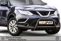 Frontbügel mit Unterbodenschutz für Nissan Qashqai II 2013-2017 SCHWARZ 60mm Gutachten