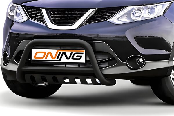 Frontbügel mit Unterfahrschutz für Nissan Qashqai 2013-2017 SCHWARZ 60mm Gutachten