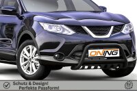 Frontbügel mit Unterfahrschutz für Nissan Qashqai 2013-2017 SCHWARZ 60mm Gutachten