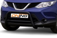 Frontbügel mit Querstreben für Nissan Qashqai 2013-2017 SCHWARZ 60mm Gutachten