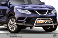 Frontbügel mit Querstreben für Nissan Qashqai 2013-2017 60mm Frontschutzbügel Gutachten