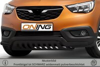 Frontbügel mit Unterfahrschutz für Opel Crossland X 2017-2020 SCHWARZ 60mm breit Gutachten