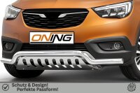Frontbügel mit Unterfahrschutz für Opel Crossland X 2017-2020 60mm breit Gutachten