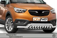 Frontbügel mit Unterfahrschutz für Opel Crossland X 2017-2020 60mm breit Gutachten