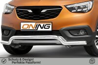 Frontbügel für Opel Crossland X 2017-2020 60mm breit Frontschutzbügel Gutachten