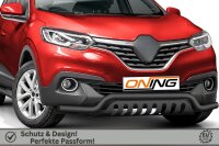 Frontbügel mit Unterbodenschutz für Renault Kadjar 2016-2018 SCHWARZ 60mm breit Gutachten