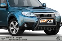 Frontbügel mit Unterbodenschutz für Subaru Forester SH 2008-2013 SCHWARZ 70mm Gutachten
